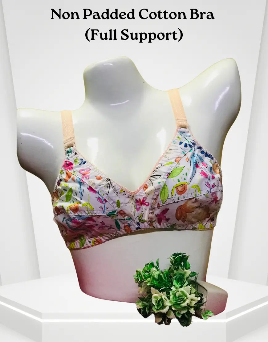 Comfortable Floral Bra – Close-Up of Irani Cotton Fabric