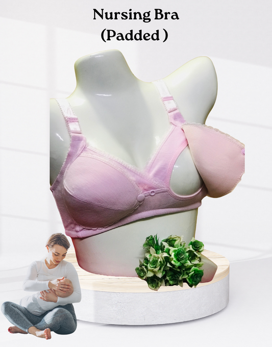 Imported Front-Open Nursing Bra – Padded, Wired, and Perfect for Breastfeeding Moms