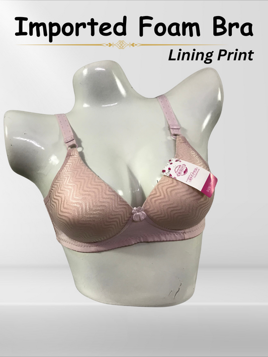 Imported Foam Bra – Lining Print | Padded & Comfortable | Sizes 32-38