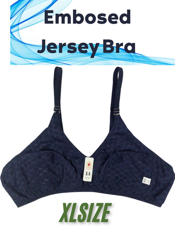 Embossed Jersey Bra – XL Size (44-50) | Stretchable & Supportive for Heavy Bust