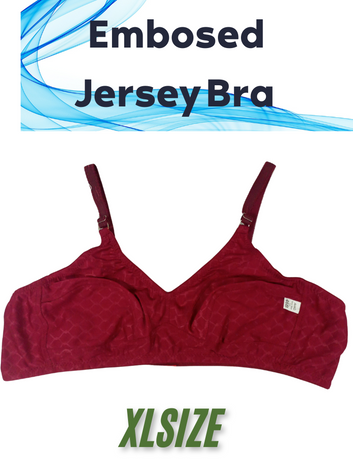 Embossed Jersey Bra – XL Size (44-50) | Stretchable & Supportive for Heavy Bust