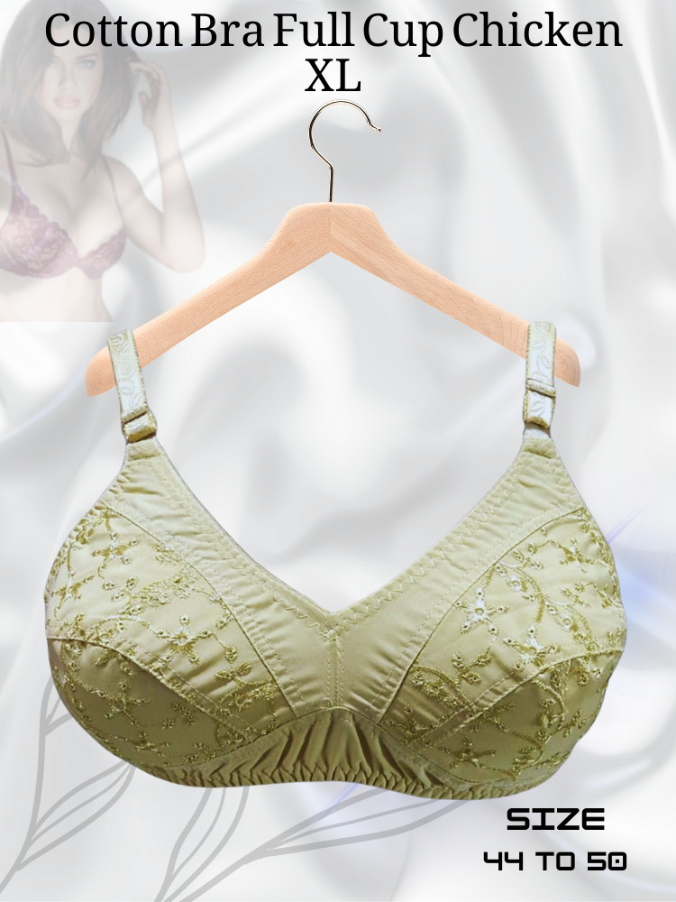 Full Cup Chicken Kari Cotton Bra – XL Size (44-50) | Heavy Bust Support & Comfort