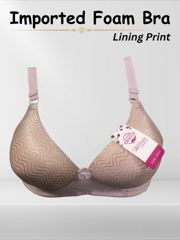 Imported Foam Bra – Lining Print | Padded & Comfortable | Sizes 32-38